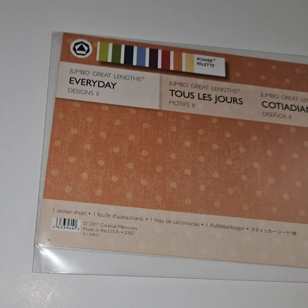 NEW Creative Memories Jumbo Great Lengths Everyday Designs Sticker Sheet Circles